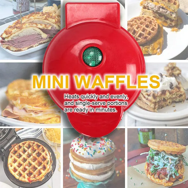 110V&220V Electric Mini Waffles Maker Machine Kitchen Cooking Appliance for  Kids Breakfast Dessert Pot Small Fried