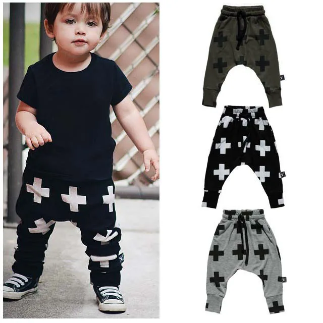 Spring And Autumn Cross Full Printed Children Men And Women Children CHILDREN'S Knitted Trousers Harem Pants