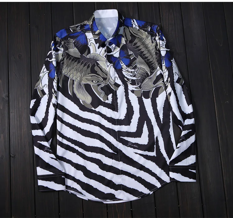 Роскошная брендовая рубашка в полоску для мужчин Camisa Masculina Осень Новые мужские повседневные рубашки с длинными рукавами деловая Свадебная рубашка-смокинг 4XL