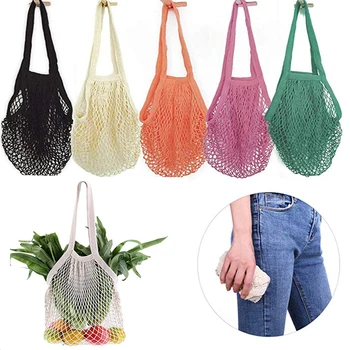 

Eco Friendly Woven Mesh Bag Shopping Shopping Storage Bag Ecology Reusable Grocery Shopper Portable Cotton Portable Mesh Durable