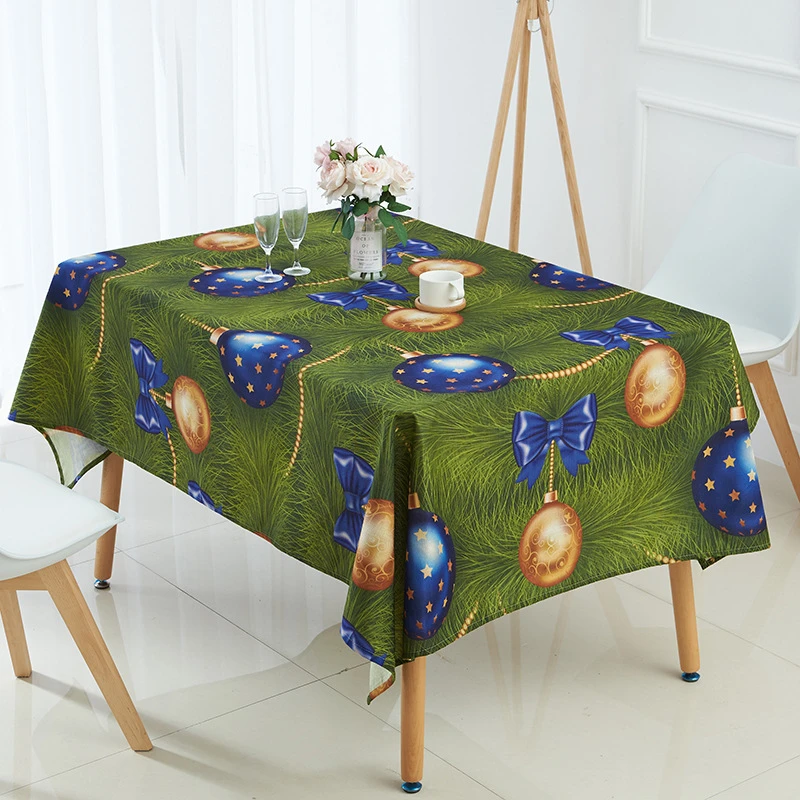  Customizable Xmas Tablecloth Christmas Table Mat for New Year Waterproof Table Covers Wedding Table