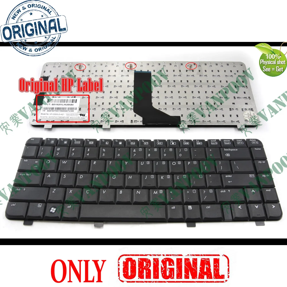 Новая клавиатура для ноутбука США HP Compaq Pavilion dv2000 dv2100 dv2200 dv2300 Presario V3000 V3100 V3200 V3300 Black
