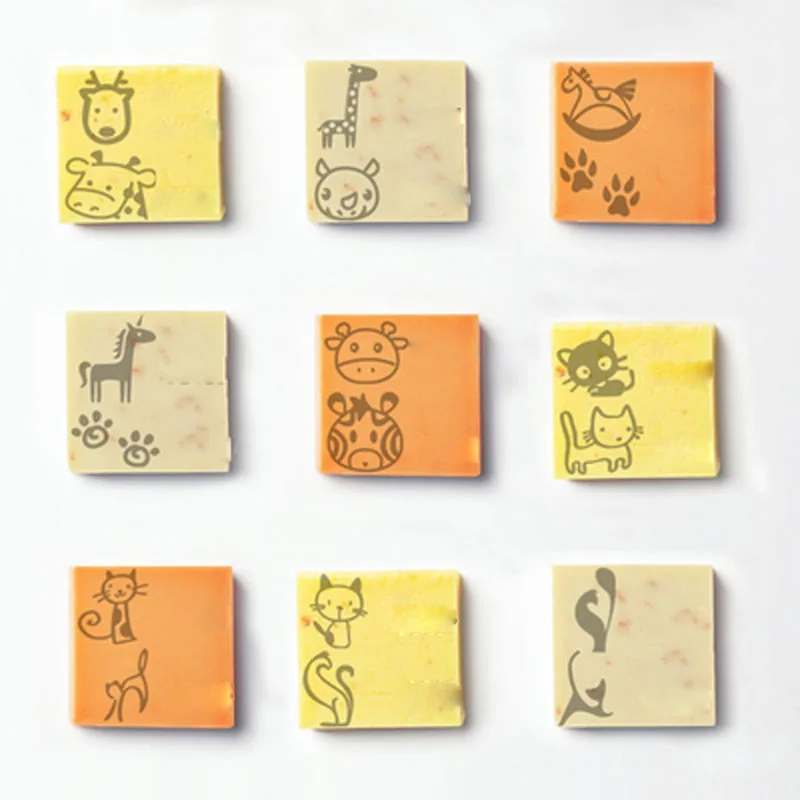 Transparent Natural Handmade Soap Seal, Acrylic Crystal Stamp, Cute Fruits, Animal Patterns, Organic Glass