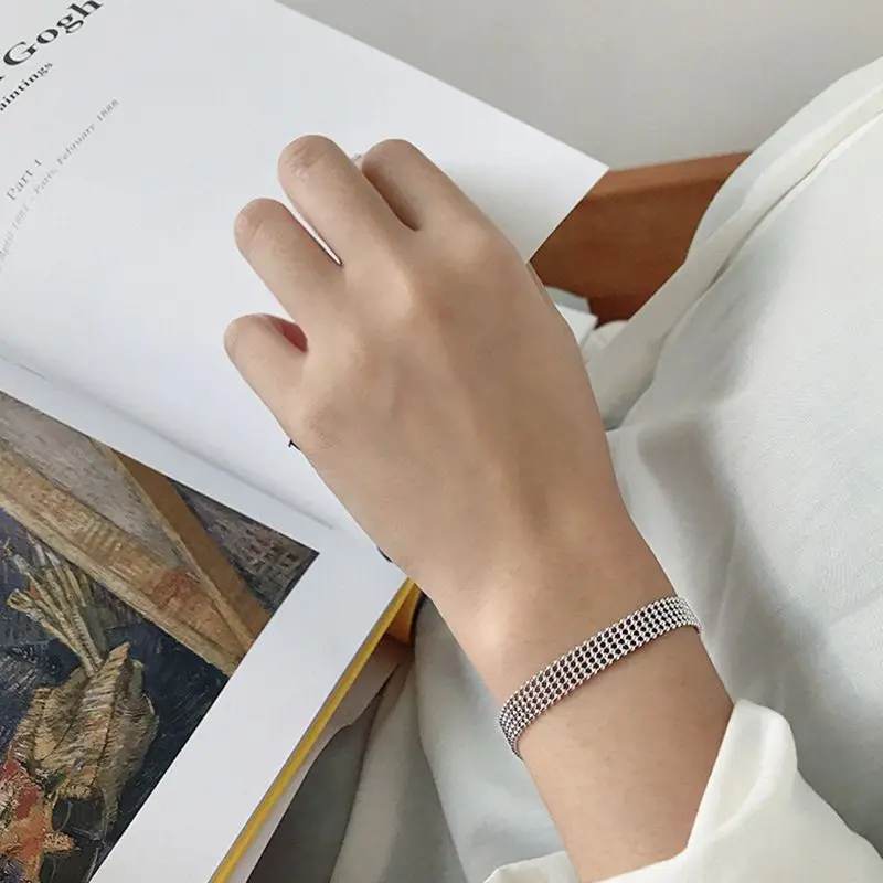 Silvology 925 серебро 7,5 мм пять слоев цепочка, круглые бусины браслеты модные женские браслеты Роскошные ювелирные изделия