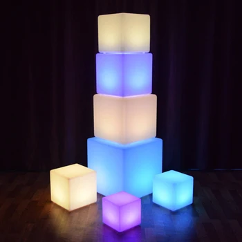

Remote LED Colorful Changing Mood Cubes Night Rechargeable Glow Lamp Light Home Decor Romantic Lighting 10CM/15CM/20CM #