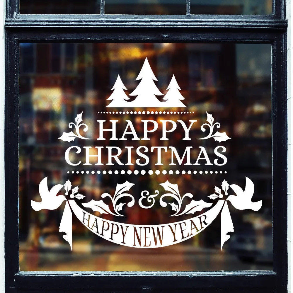 Счастливого Рождества Декор Рождественская елка буквы настенные Стикеры s