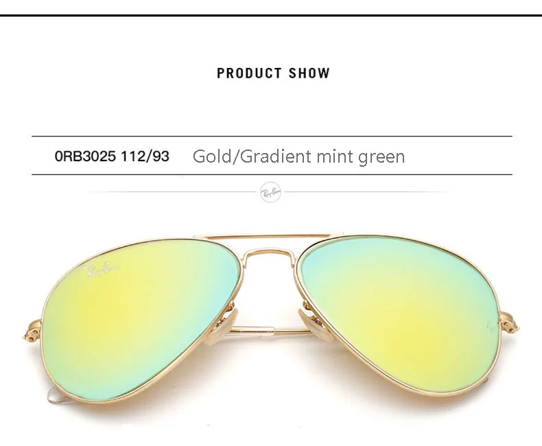 Rayban унисекс RB3025 авиатор солнцезащитные очки Классические солнцезащитные очки Rayban 3025 Солнцезащитные очки Авиатор UV400 защита для мужчин