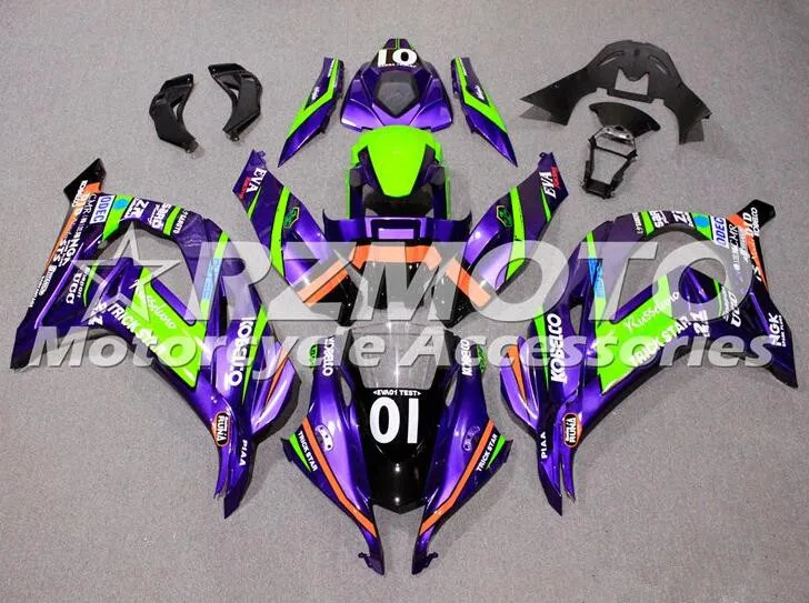 4 подарки ABS литья под давлением полный обтекатель комплект подходит для Kawasaki Ninja ZX-10R zx10r 16 17 корпус набор фиолетовый зеленый
