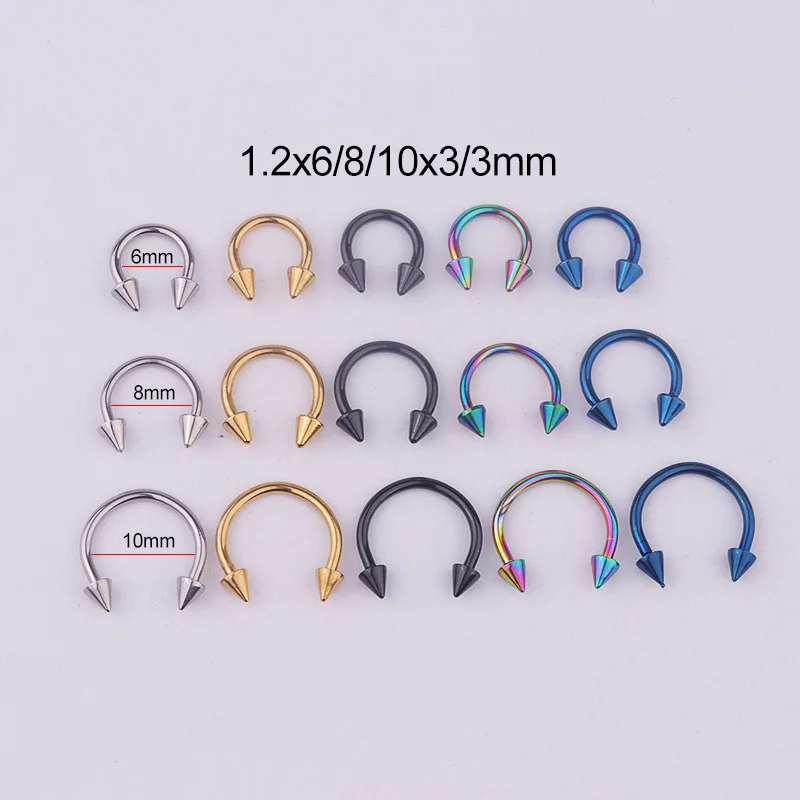 Кольцо в нос имитация Tragus Пирсинг подковы перегородка хирургическая сталь Ушная губная серьга заводской пирсинг нариз ювелирные изделия для тела