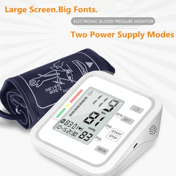 

Automatic Digital Upper Arm Blood Pressure Monitor Meter Electric Cuff Bp Tonometer Arm Sphygmomanometer Pulsometer Tensiometer