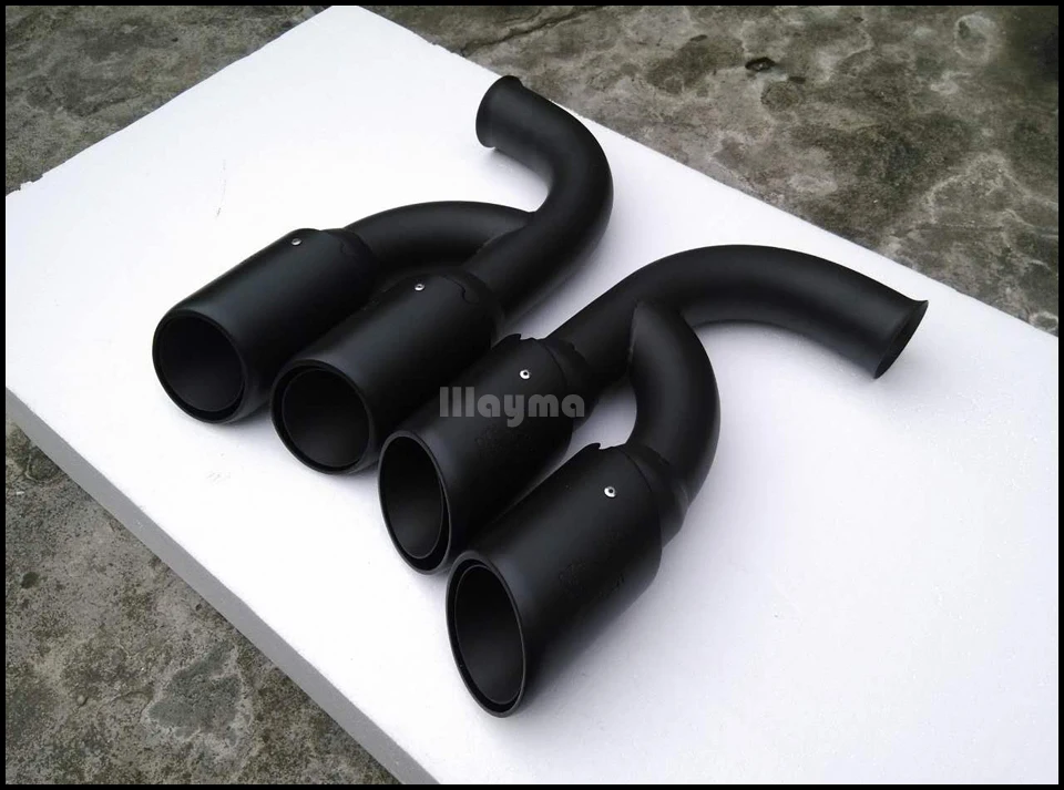 Матовый черный хвост трубы глушитель для выхлопной трубы для Porsche Cayenne 958,1 V6 V8 2011- Cayenne s GTS глушитель из нержавеющей стали