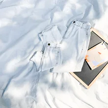 Детская одежда; коллекция года; одежда для маленьких мужчин и женщин; простая Одинаковая одежда для родителей и детей; белые мягкие ковбойские брюки; Dk027