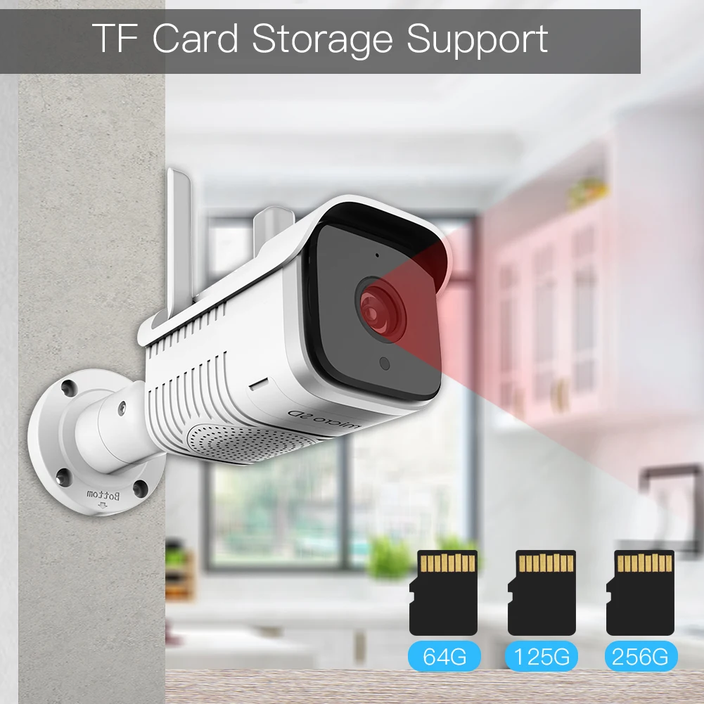 Tuya умная уличная IP65 водонепроницаемая WiFi двухсторонняя аудио камера HD 1080P сетевая ip-камера ночного видения работает с Alexa Echo