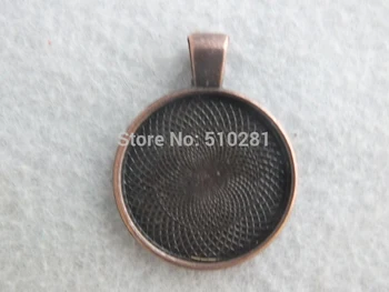 

H3641236533241!!! No-1038 Antique copper plated round pendant tray, tray base/settings 25mm