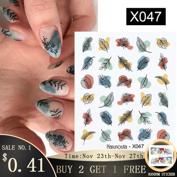 

Harunouta Nails Sticker Nail Art Decorations Flowers Leaves Decals Water Transfer Sliders Woman Face Fruit Foil Manicures Wraps