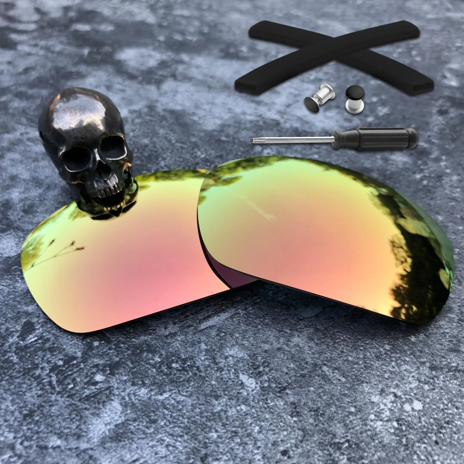 Peach Golden Firtox настоящие поляризованные улучшенные Сменные линзы и носки с ушками и болтами и T20 для солнцезащитных очков-Oakley jawbone-несколько вариантов - Цвет линз: Peach Golden