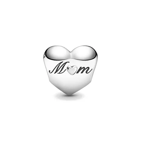 925 Sterling Silver Beads HEART & MUM Two-tone Family Tree  DANGLE Charm Fit Original Pandora Bracelet DIY Jewelry