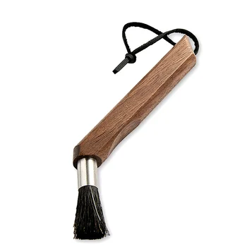 

Wooden Cleaning Brush Machine Coffee Grinder Brush Natural Boar Bristles Walnut Handle With Lanyard For House Coffee Machine