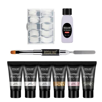 

UV Gel Nail Finger Extension Soft Clear Gel Nail Art Tool Set 210ml Explosive Pearlescent Extension Gel DIY Nail Crystal Extensi