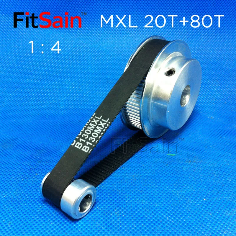 FitSain-MXL полоса пропускания 10 синхронное колесо 20 зуб+ 80 зуб 1:4 шаговый шкив двигателя редуктор