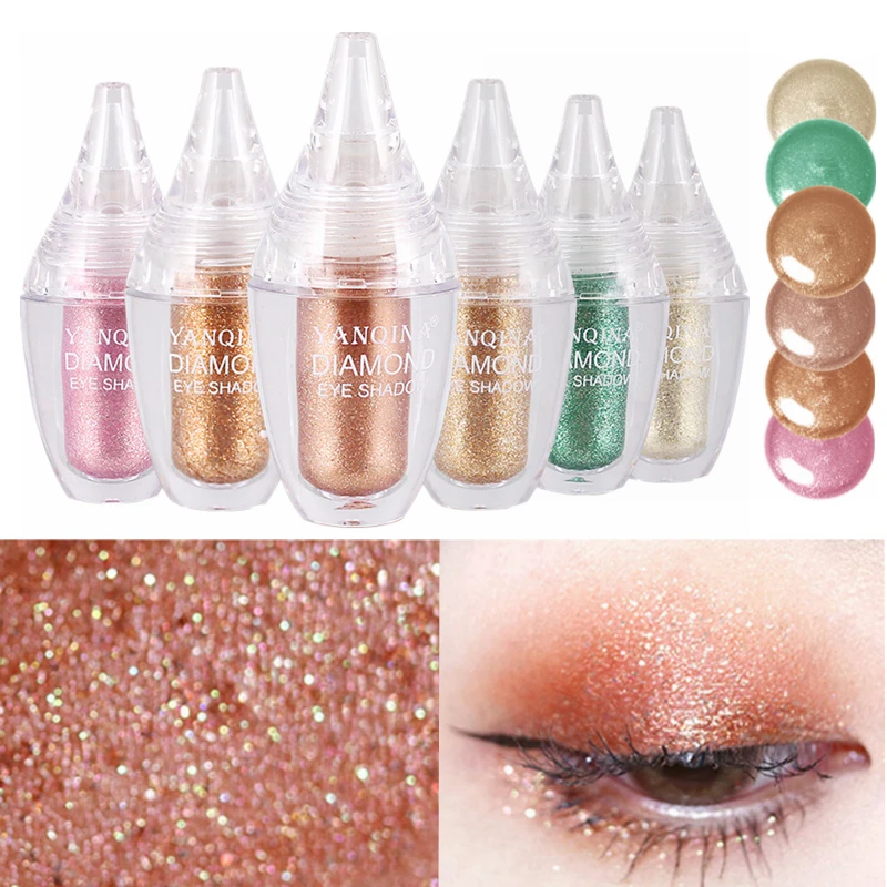 

Eyes Brighten Eyeshadow Glitter Make Up Easy to Wear Long Lasting Eye Shadow Shimmer Shiny Pigment Liquid Single Color Makeup