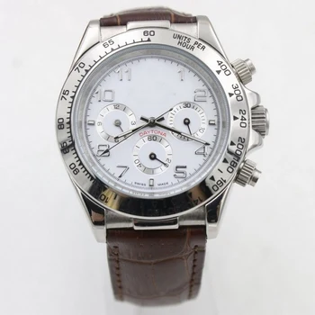 

luxury watches men 39mm AAA DAY TONA automatic sweeping watch No battery brown leather strap small dials work wristwatch S8