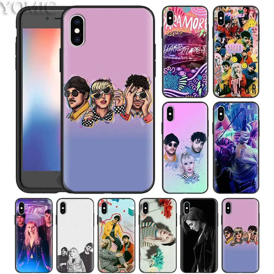 

Paramore Case for iPhone XS Max XR X 7 8 6 6S Plus 5S 5 SE 6+ 6S+ 7+ 8+ Black Silicone Fall Phone Cover Shell Casos