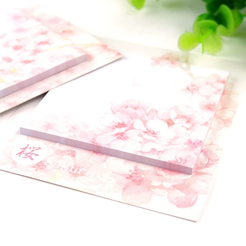 

Romantic Sakura N Times Memo Pad Beautiful Flowers Self-Adhesive Sticky Notes Bookmark School Office Supply