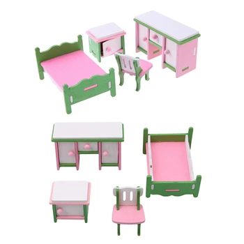 

2 Set Baby Wooden Dollhouse Furniture Dolls House Miniature Child Play Toys Gifts,1 Set Style 8 & 1 Set Style 9