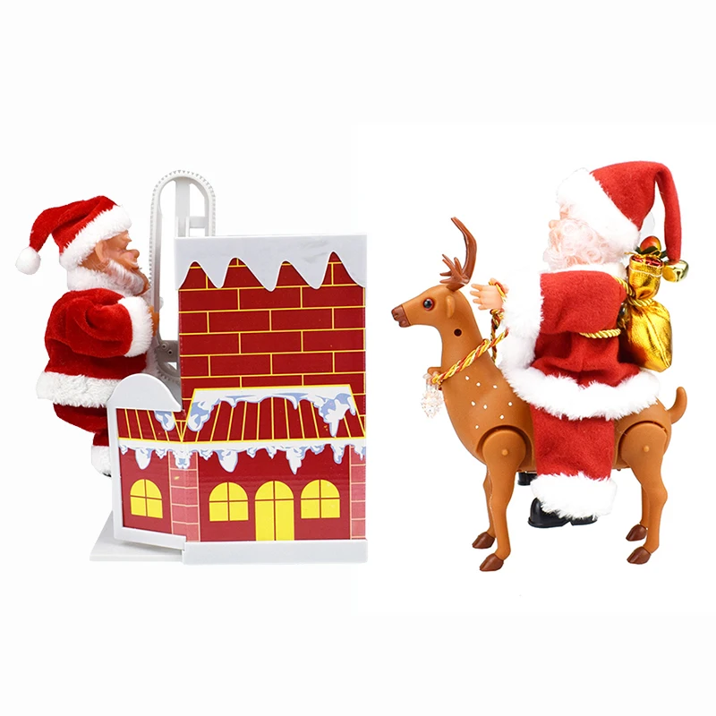 Рождественский Электрический Санта Клаус креативная музыкальная Танцующая кукла игрушки стена для скалолазания дымоход Рождественское украшение Санты подарки для детей