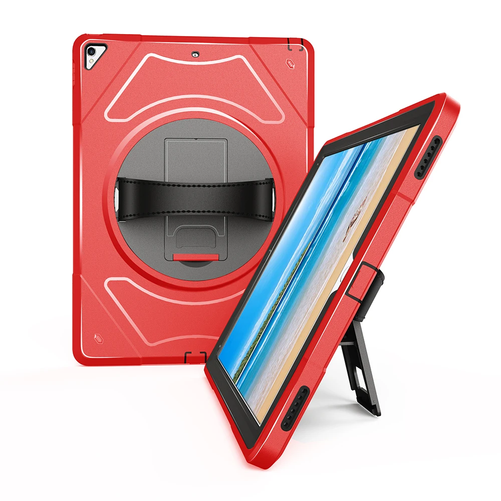 Чехол для Apple iPad Pro 12,9 дюймов чехол с кожаным ремешком на руку аксессуары для защиты детей MTL01 - Цвет: red