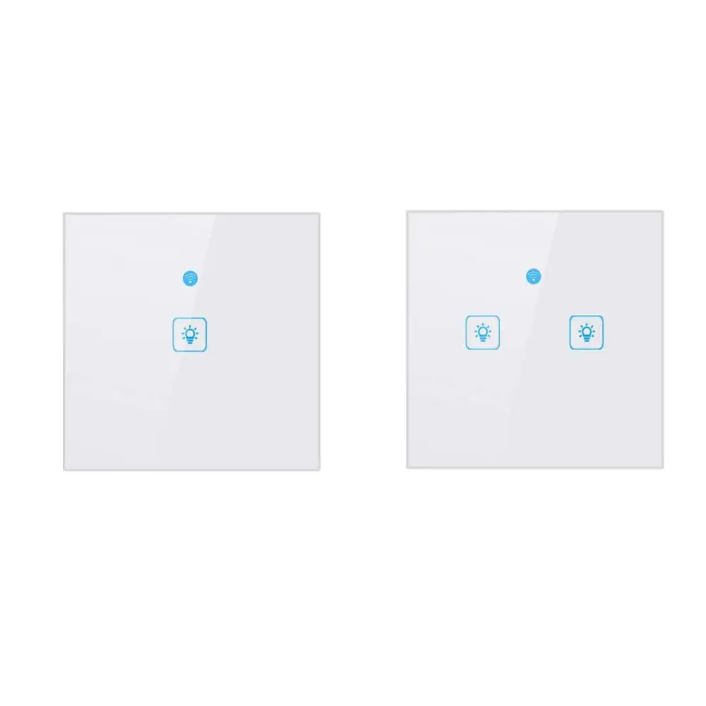 

EU Smart Light Switch 1/2 Gang Remote Control for Home Work with Amazon Alexa Google Home Intelligent Timing Function