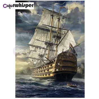 

Diamond Painting Full Square/Round Drill Boat 5D Daimond Painting Embroidery Cross Stitch Crystal Mosaic Picture Z329
