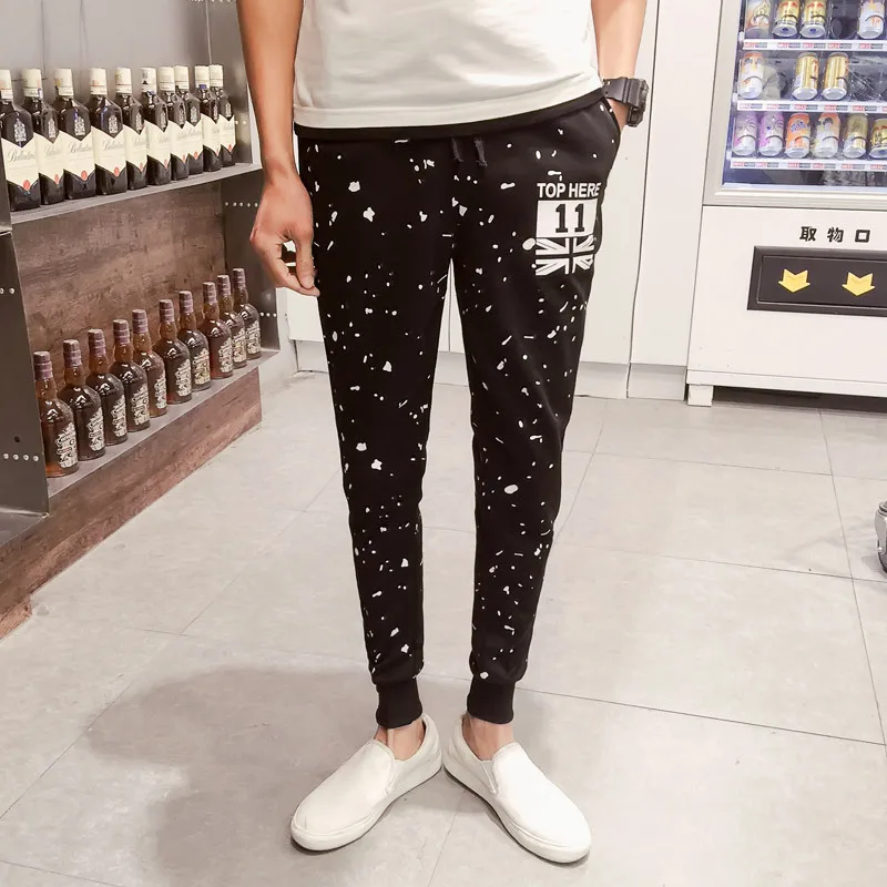 

Purchasing Agents Korean-style Men White Dot Printed Skinny Trousers Wei Pants Men's