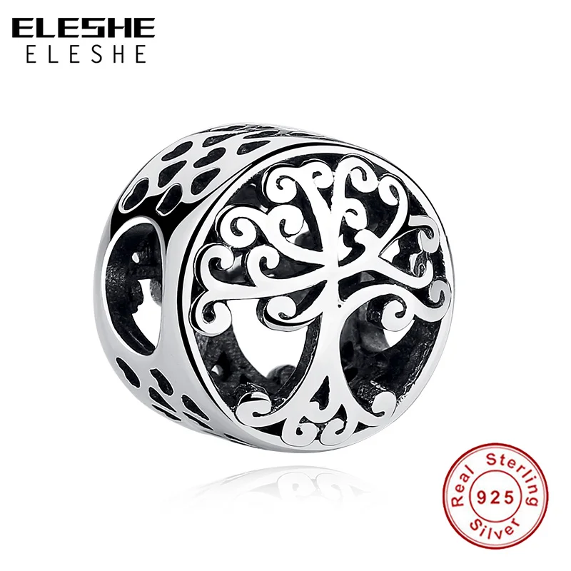 Round shape 925 Sterling Silver family Tree DIY fine beads Fit Original Charm Bracelet Jewelry making | Украшения и аксессуары