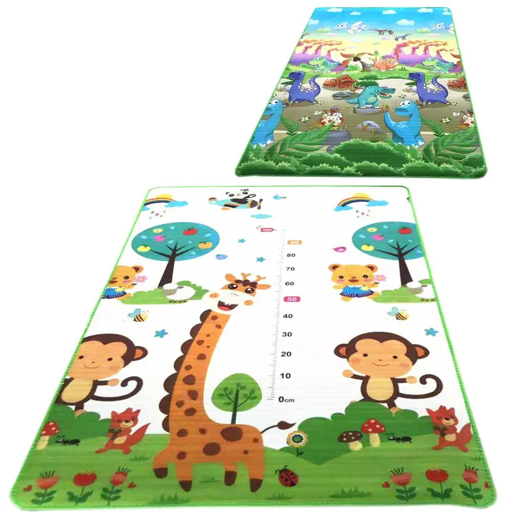 

Baby Play Mat 0.5cm Thick Crawling Mat Double Surface Baby Carpet Rug Animal Car+Dinosaur Developing Mat for Children Game Pad