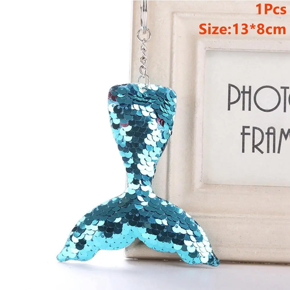 Mermaid Keychain 9 Taoup 1 шт. градиентный цвет блестки маленький брелок с хвостом русалки с днем рождения Русалка тема вечерние украшения для девочек детские украшения - Цвет: Mermaid Keychain 9