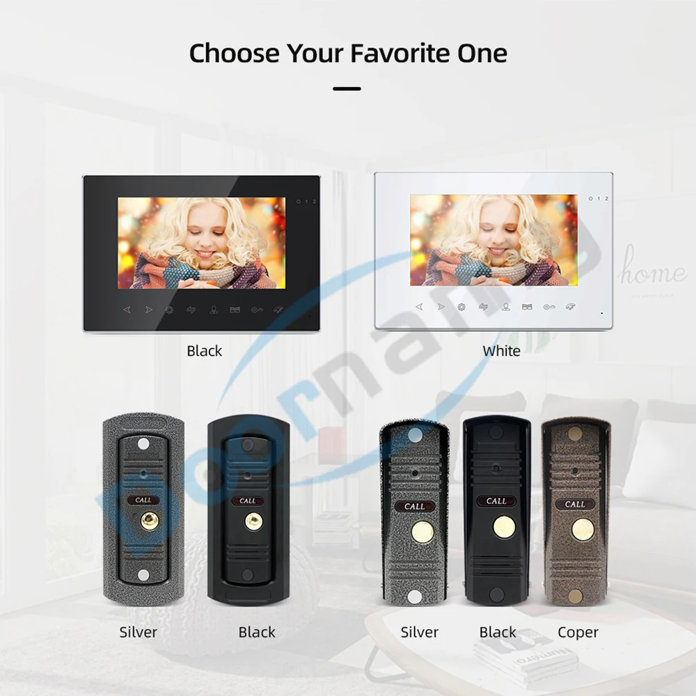Doornanny WiFi Video Intercom For Apartment Home Tuya Smart Phone Control Video Doorbell Intercom System Two-Way Speaking