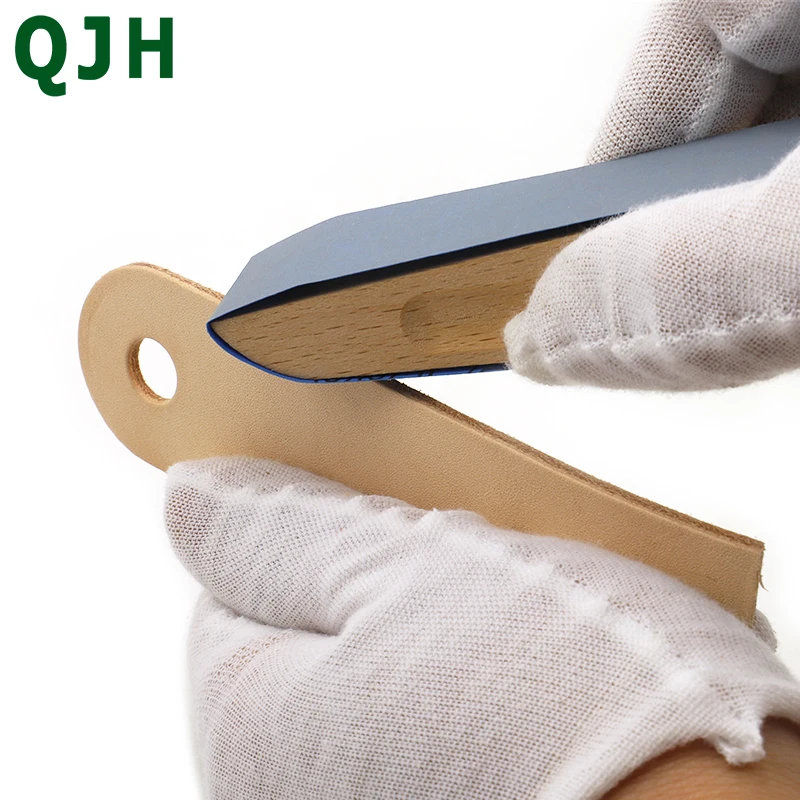 

Vegetable tanned leather edge sanding tools beech practical sandpaper block handmade wood sandpaper DIY leather tools