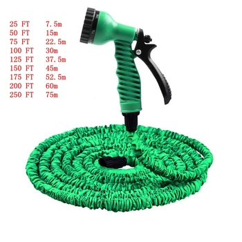 

Garden Hoses Can Be Expanded and Contracted Car Wash Garden Watering Magic Hose 7 Ways of Watering Car Wash Hose Spray Gun