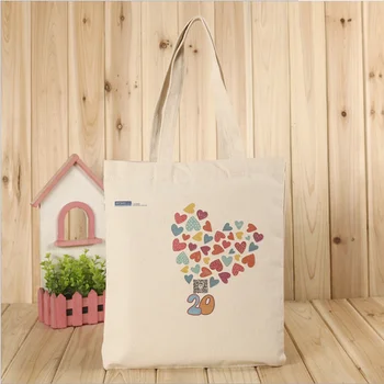 

Folding Shopping Bag Eco-friendly Reusable Portable Shoulder Bag Fashion Colorful heart pattern Customizable logo Advertising