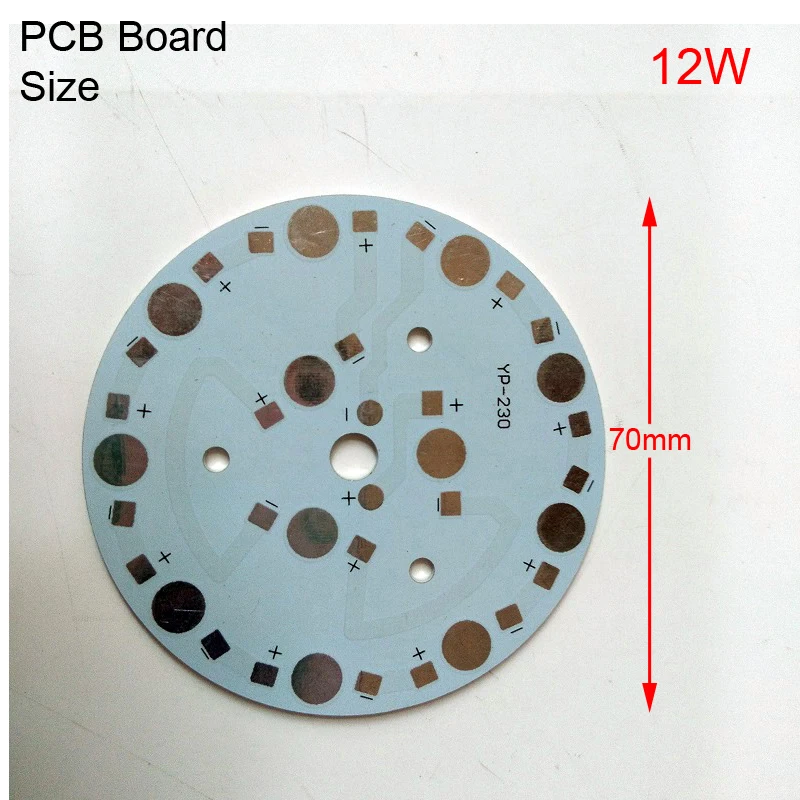 12W 70mm Алюминиевая пластина DIY, bulib лампа светодиодный PCB доска подложка база для Celiling свет теплоотвод панель 1 Вт/3 Вт/4 Вт/5 Вт/7 Вт/9 Вт/12 Вт - Испускаемый цвет: 12W 70mm