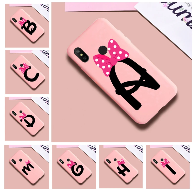 Cute Funny Custom letter Phone Case Cover For Xiaomi mi 9 Mi 8 A3 A2 lite A1 5X 6X Soft TPU Silicone Bow shell coque funda | Мобильные