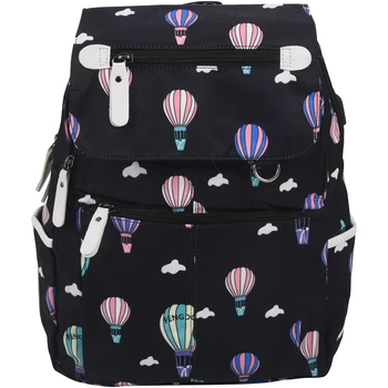 

FengDong Fashion School Backpack Usb School Bags Black Backpack Plush Computer Bag Waterproof Travel Bag with Hot Balloon Patter