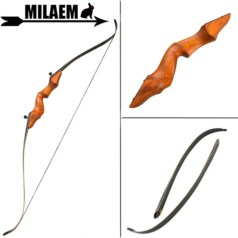 

1pc 60inch 30-50lbs Archery Recurve Bow Takedown Hunting Bow Wooden Bow Riser Traditional Bow Wooden Bow Shooting Accessories