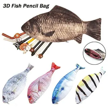 

Fish-Shaped Pencil Pen Storage Zipper Cosmetic Makeup Case Coin Storage Pouch Bags