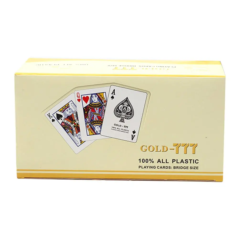 Golden Edge Waterproof Matte Wide Plastic Poker Innovative Foil Black Poker Cards For Camping Beach Swimming Pool Game Board