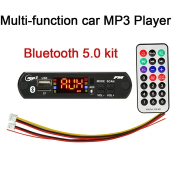 

5pcs/pack Bluetooth 5.0 Car Kit Wireless MP3 WMA player Decoder Board 12V USB SD/TF AUX FM Audio Radio Module + Remote Control