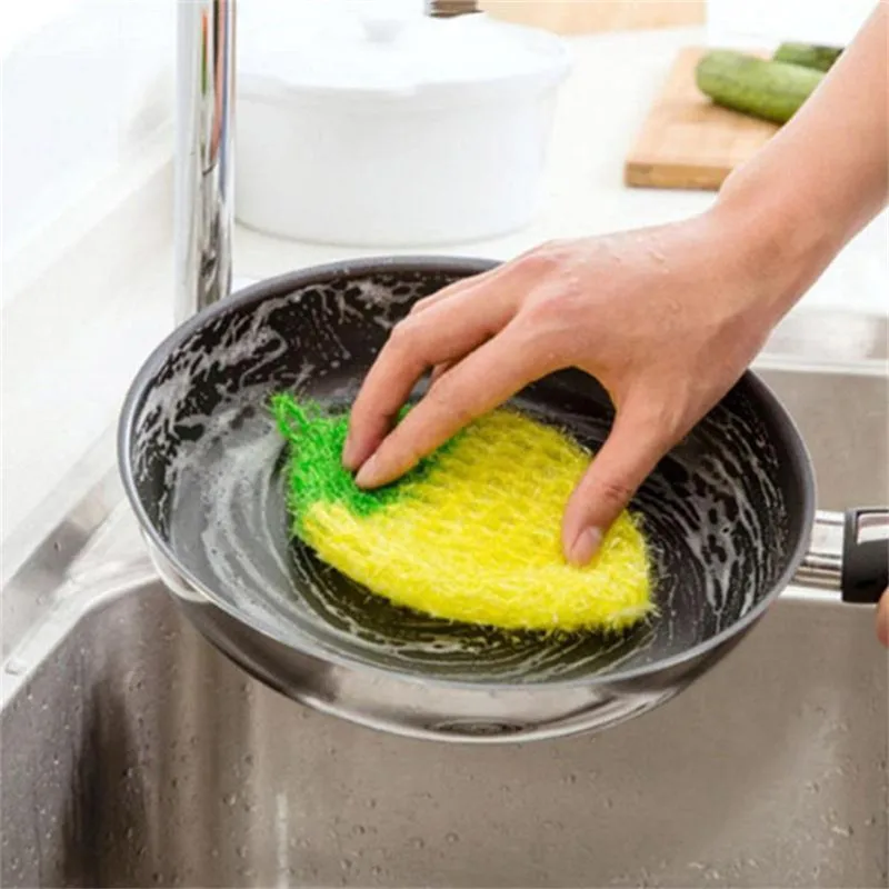 

Strawberry Shape Nylon Dishwashing Brush Anti-grease Dishwashing Towels Bowl Cloths Fruit Pan Wiping Rags Kitchen Cleaning Tools