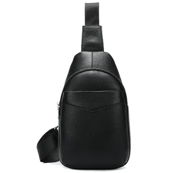 

The First Layer Of Genuine Leather Outdoor Multi-Function Male Chest Bag Casual Sling Shoulder Bag Chest Bag